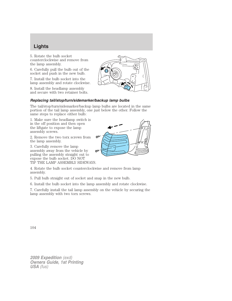 Lights | FORD 2009 Expedition v.1 User Manual | Page 104 / 416