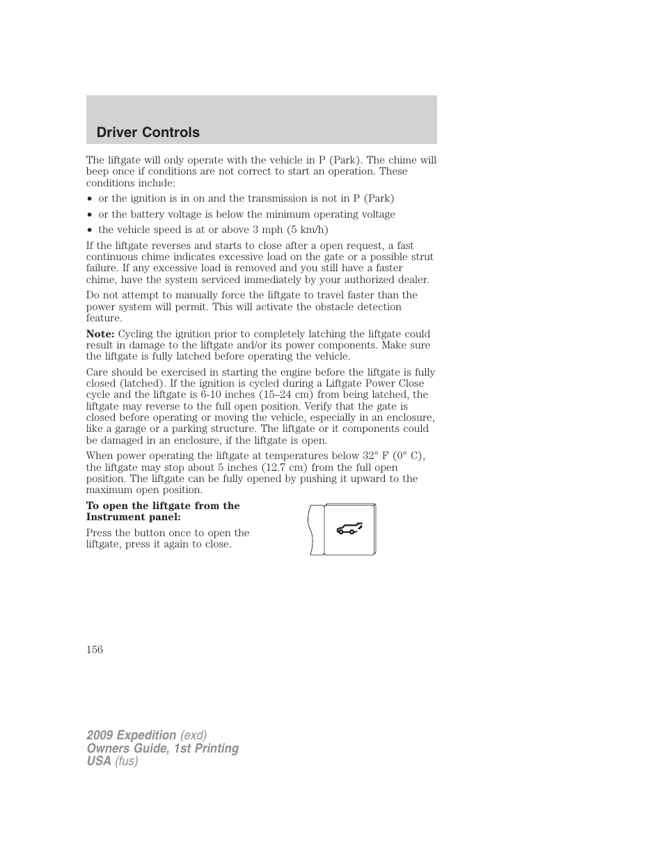 Driver controls | FORD 2009 Expedition v.1 User Manual | Page 156 / 416