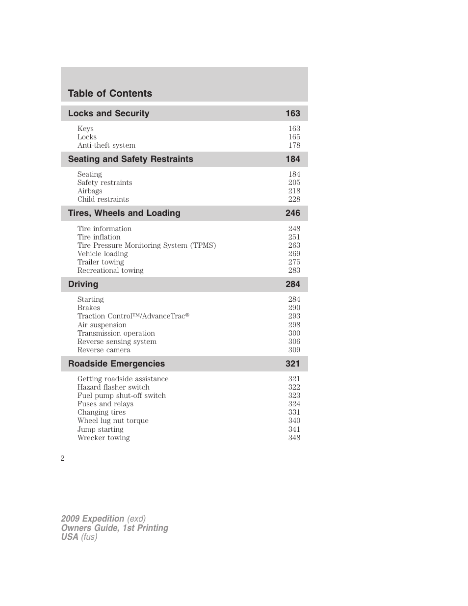 FORD 2009 Expedition v.1 User Manual | Page 2 / 416