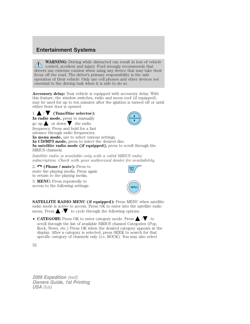 Entertainment systems | FORD 2009 Expedition v.1 User Manual | Page 32 / 416