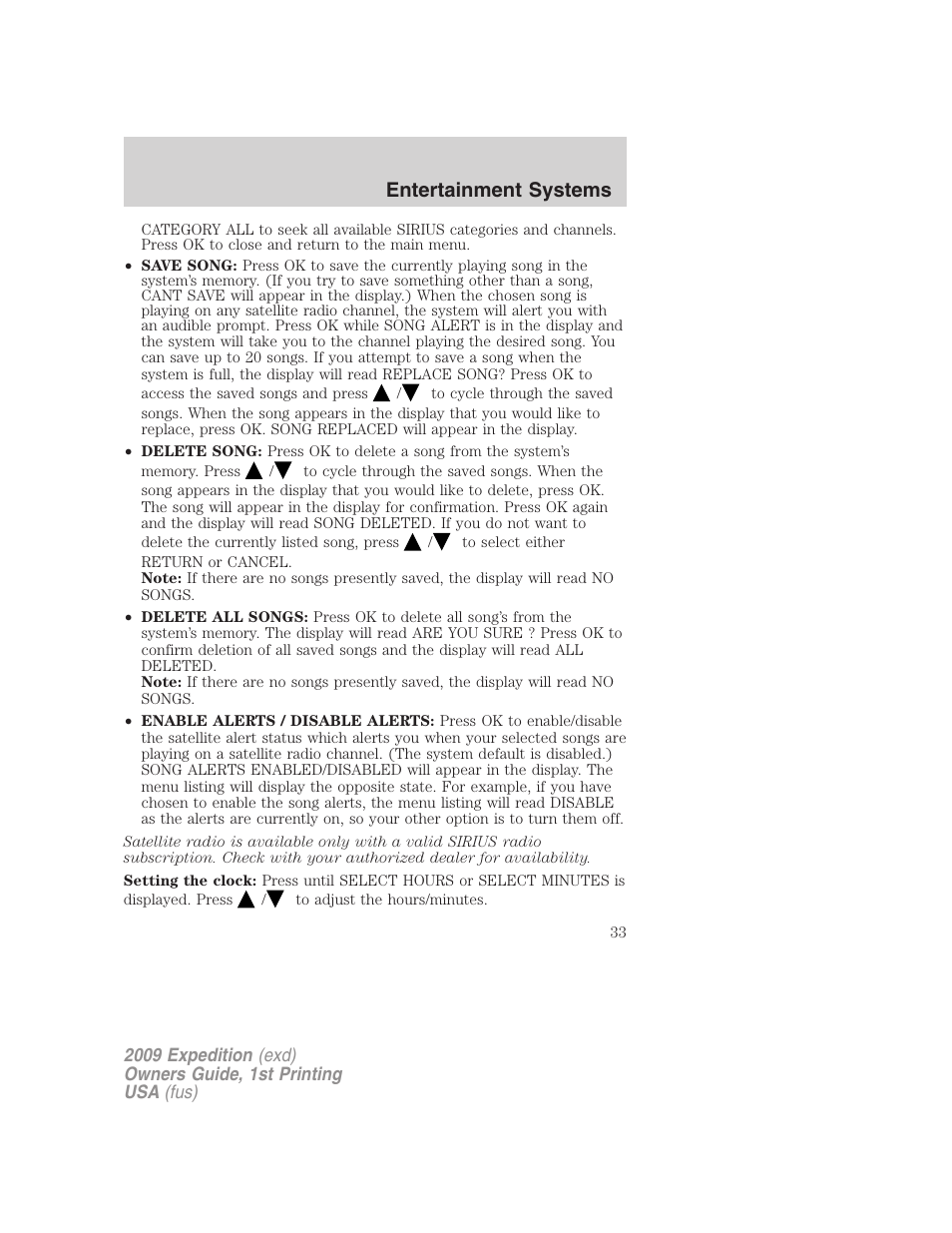 Entertainment systems | FORD 2009 Expedition v.1 User Manual | Page 33 / 416