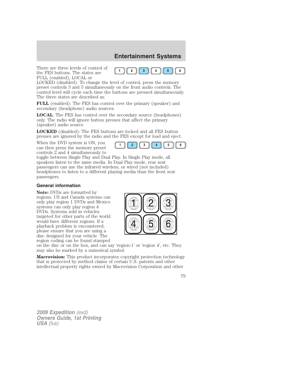 General information, Entertainment systems | FORD 2009 Expedition v.1 User Manual | Page 79 / 416