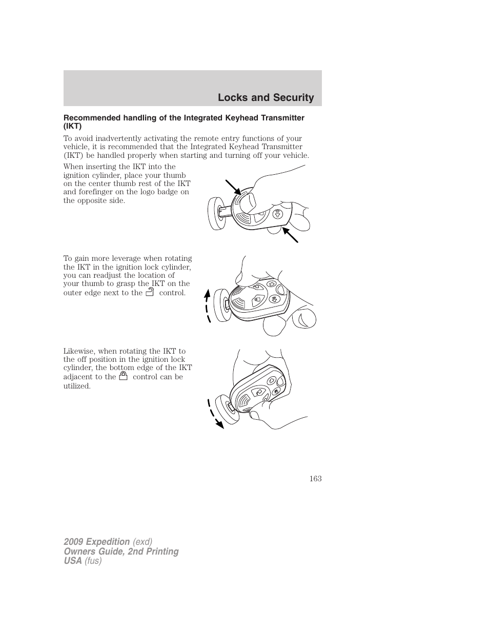 Locks and security | FORD 2009 Expedition v.2 User Manual | Page 163 / 415