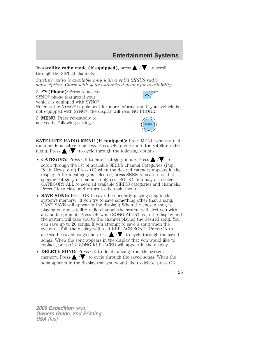 Entertainment systems | FORD 2009 Expedition v.2 User Manual | Page 25 / 415