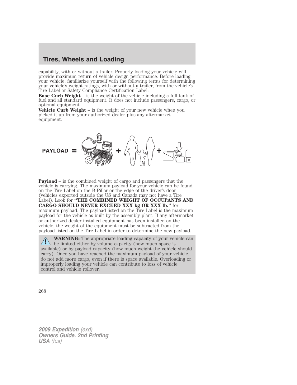 Tires, wheels and loading | FORD 2009 Expedition v.2 User Manual | Page 268 / 415