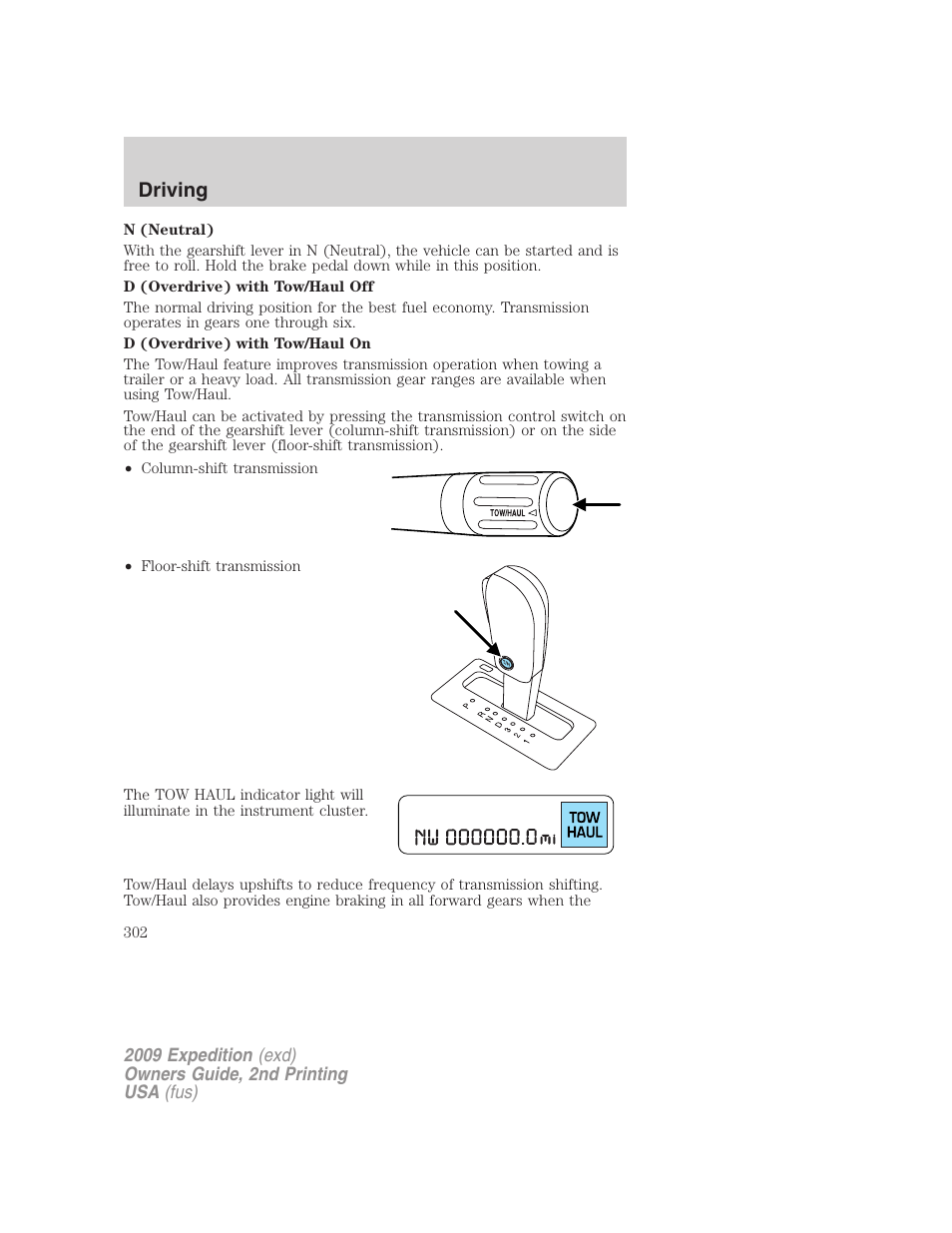 Driving | FORD 2009 Expedition v.2 User Manual | Page 302 / 415