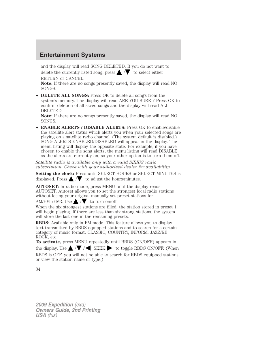 Entertainment systems | FORD 2009 Expedition v.2 User Manual | Page 34 / 415