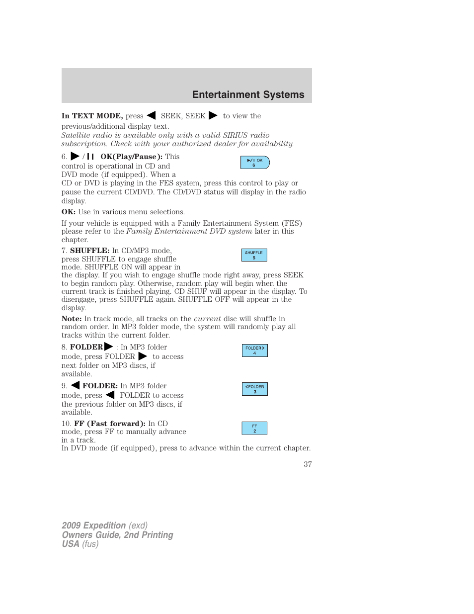 Entertainment systems | FORD 2009 Expedition v.2 User Manual | Page 37 / 415