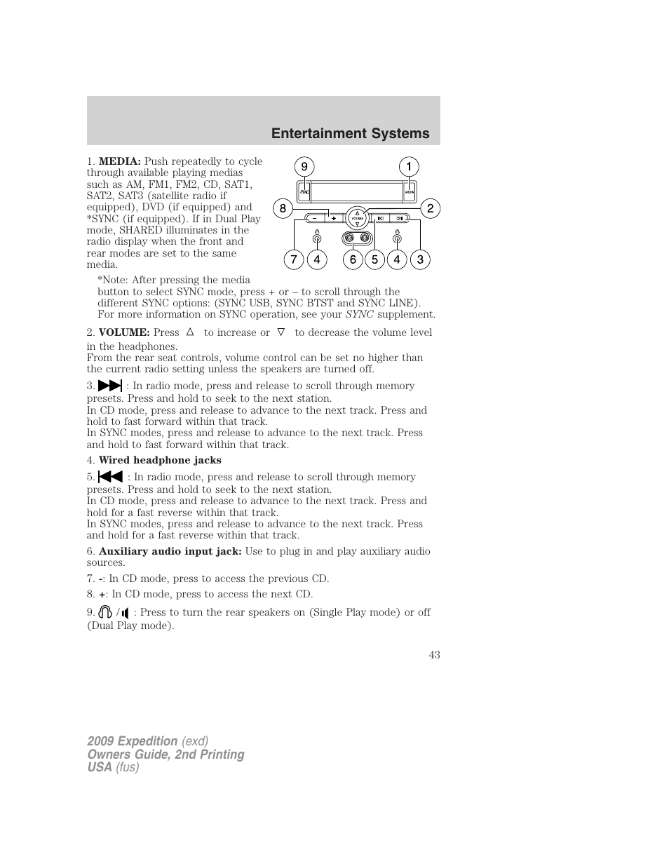 Entertainment systems | FORD 2009 Expedition v.2 User Manual | Page 43 / 415