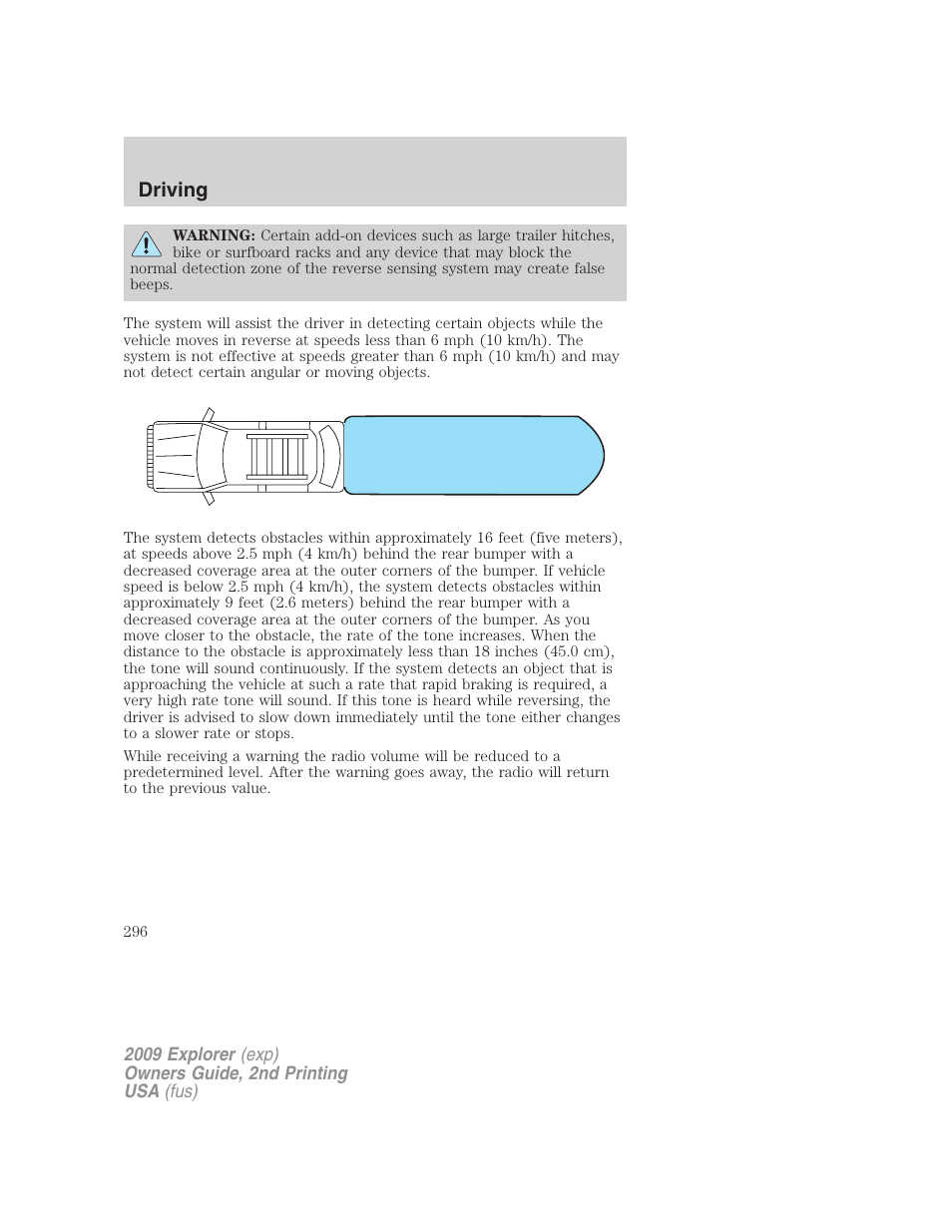 Driving | FORD 2009 Explorer v.2 User Manual | Page 296 / 401