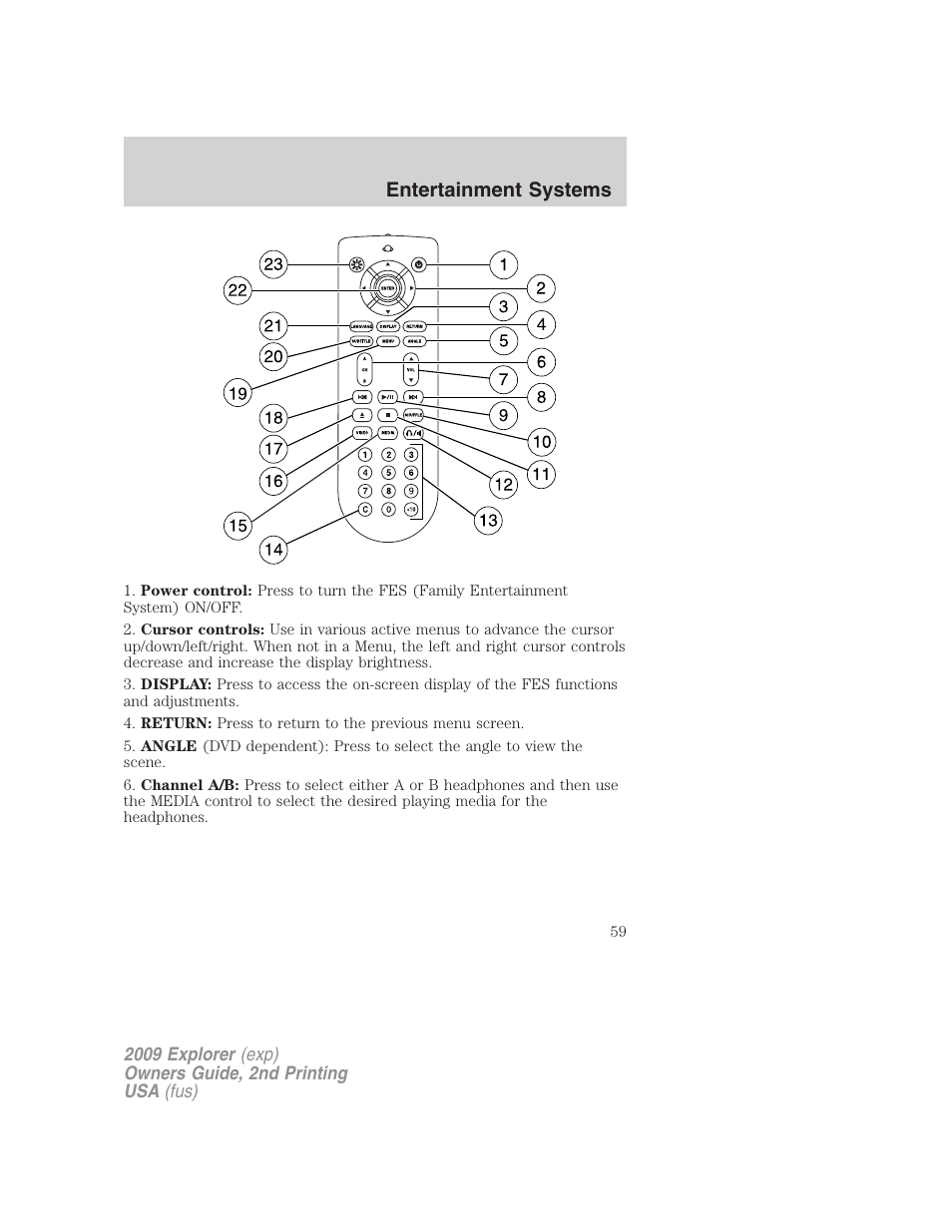 Entertainment systems | FORD 2009 Explorer v.2 User Manual | Page 59 / 401