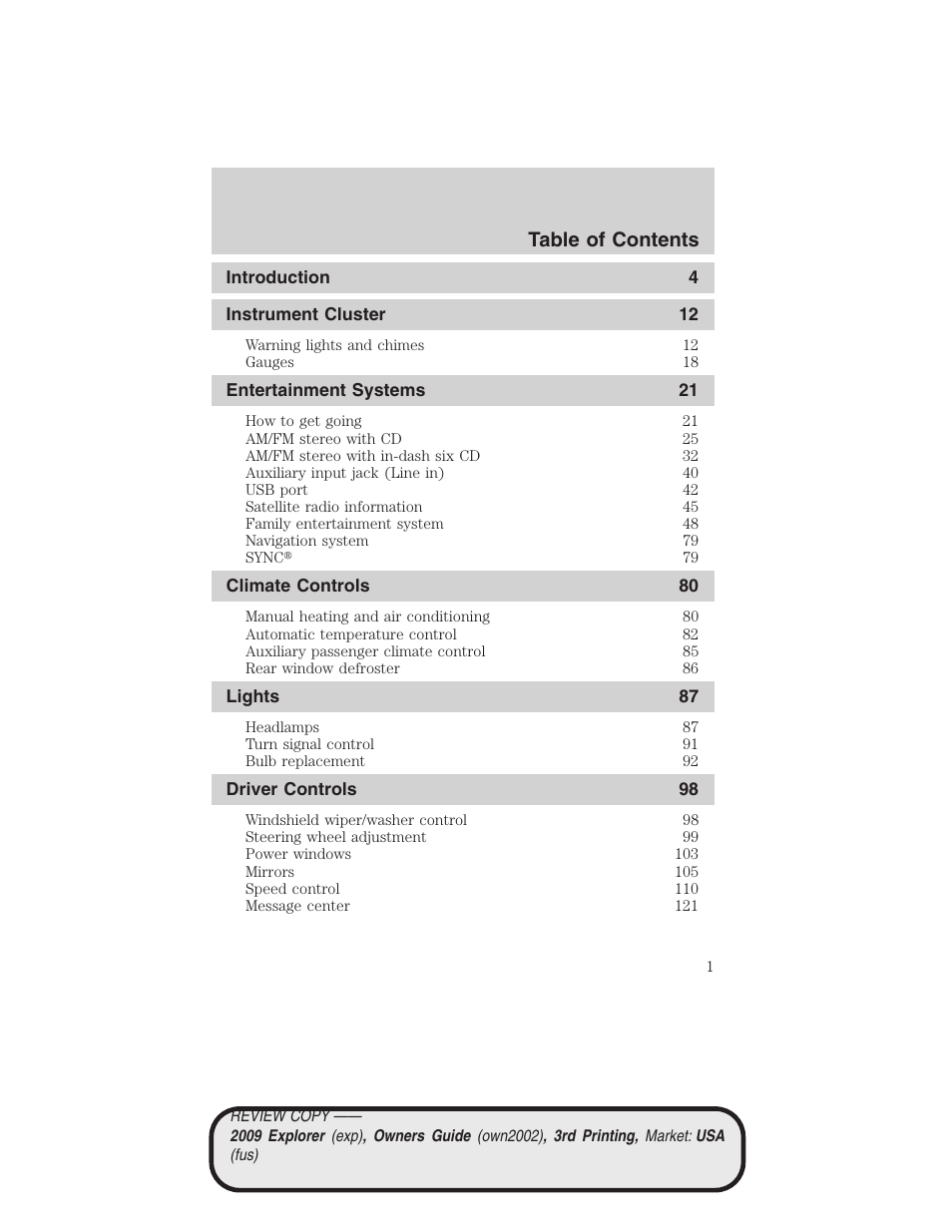 FORD 2009 Explorer v.3 User Manual | 405 pages