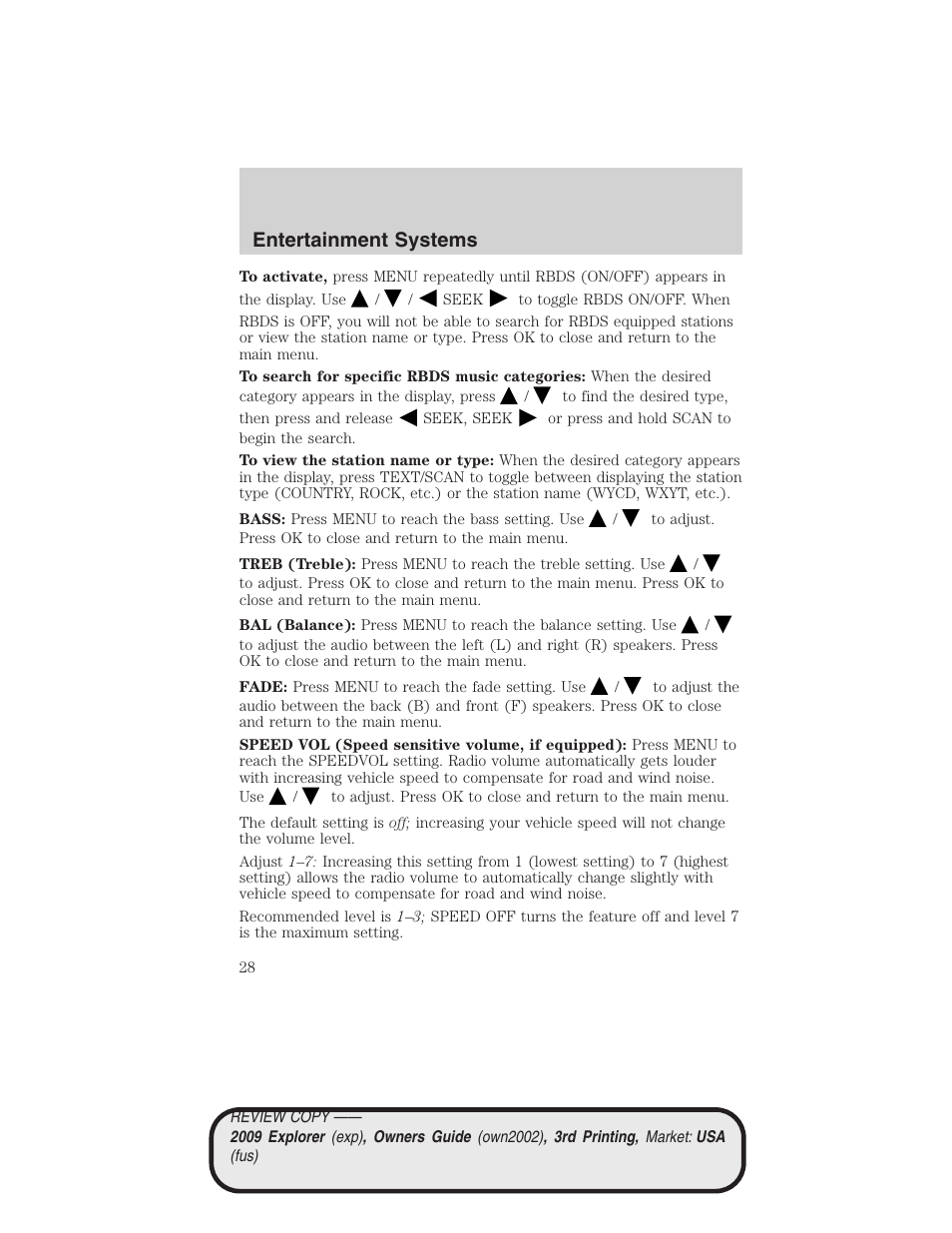 Entertainment systems | FORD 2009 Explorer v.3 User Manual | Page 28 / 405