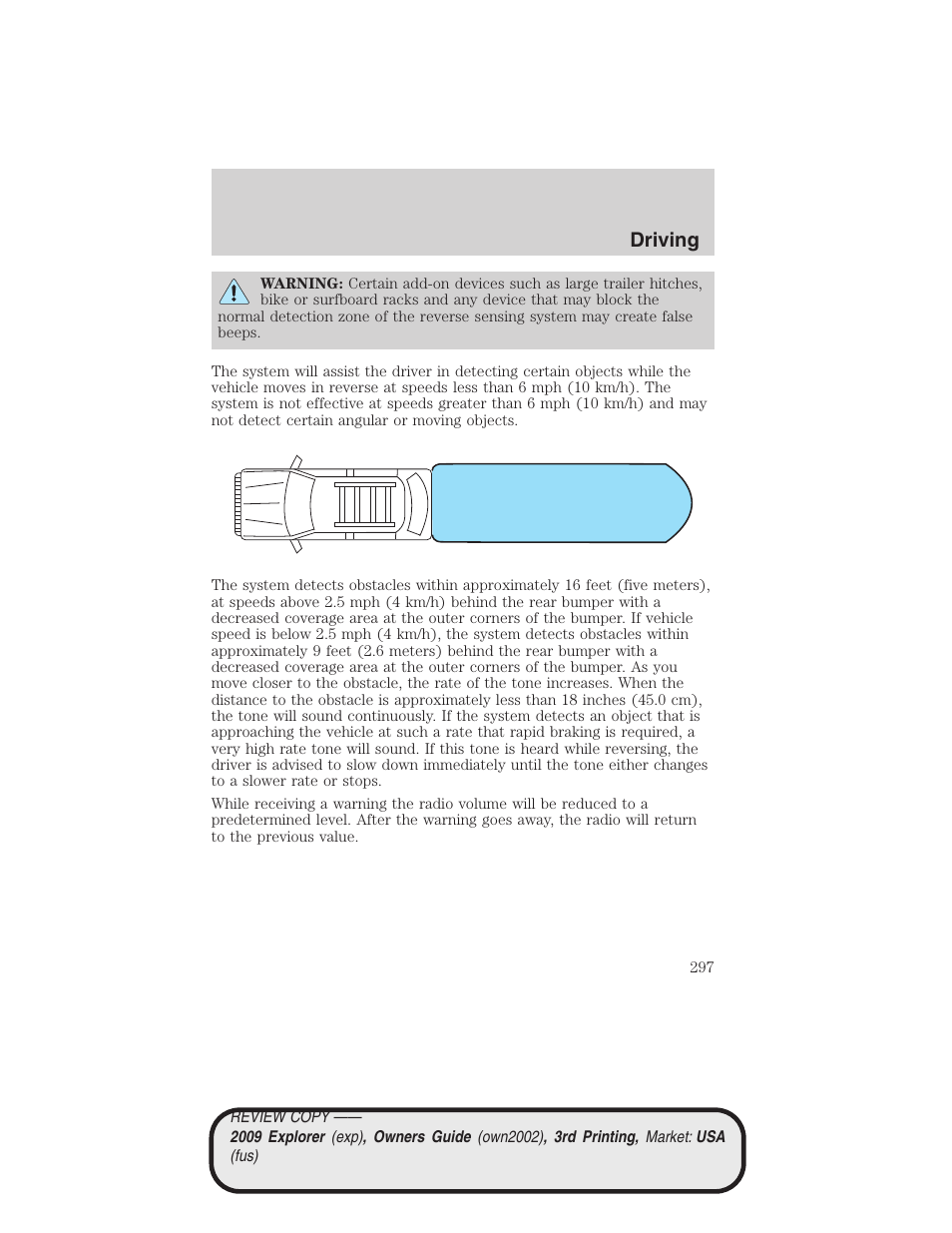 Driving | FORD 2009 Explorer v.3 User Manual | Page 297 / 405