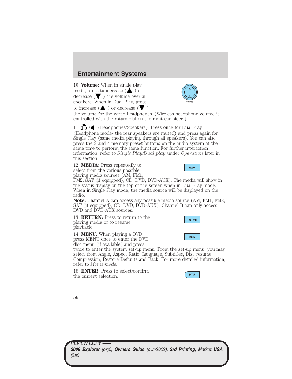 Entertainment systems | FORD 2009 Explorer v.3 User Manual | Page 56 / 405
