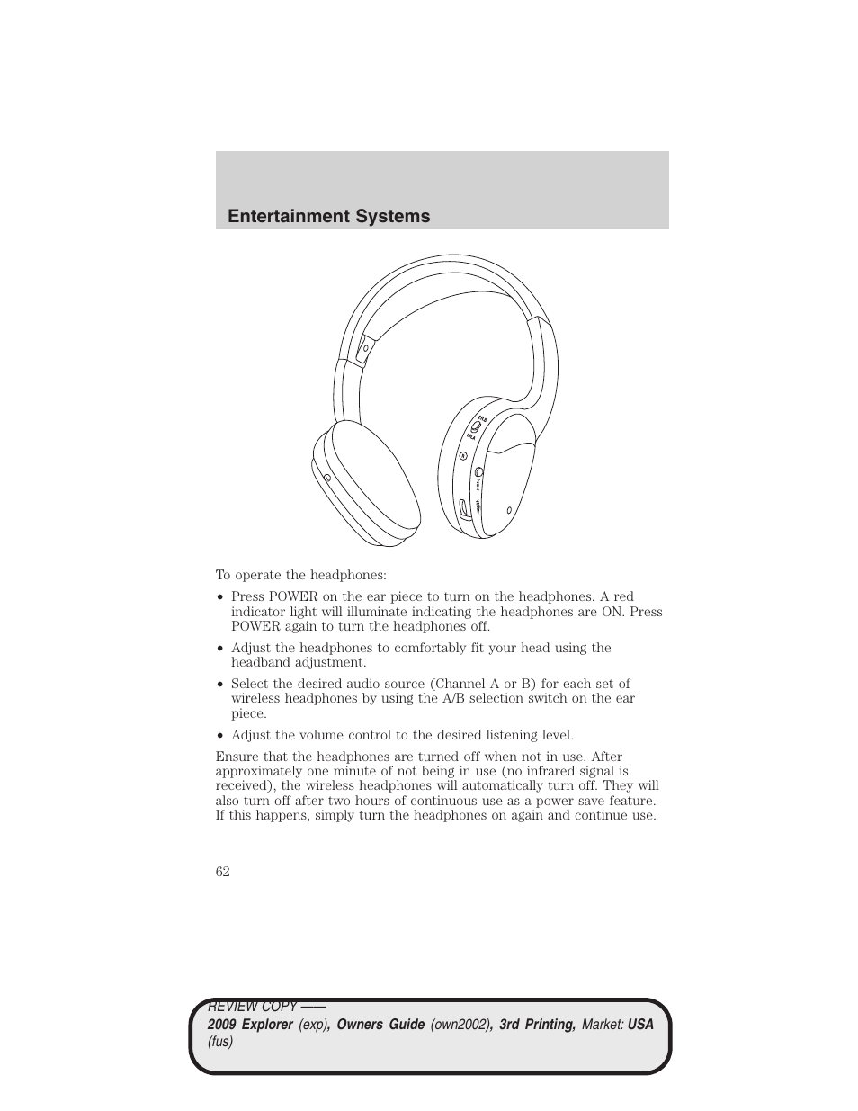 Entertainment systems | FORD 2009 Explorer v.3 User Manual | Page 62 / 405