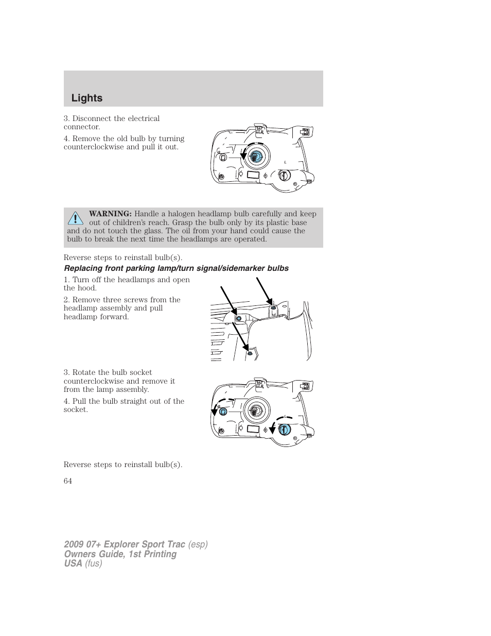 Lights | FORD 2009 Explorer Sport Trac v.1 User Manual | Page 64 / 356