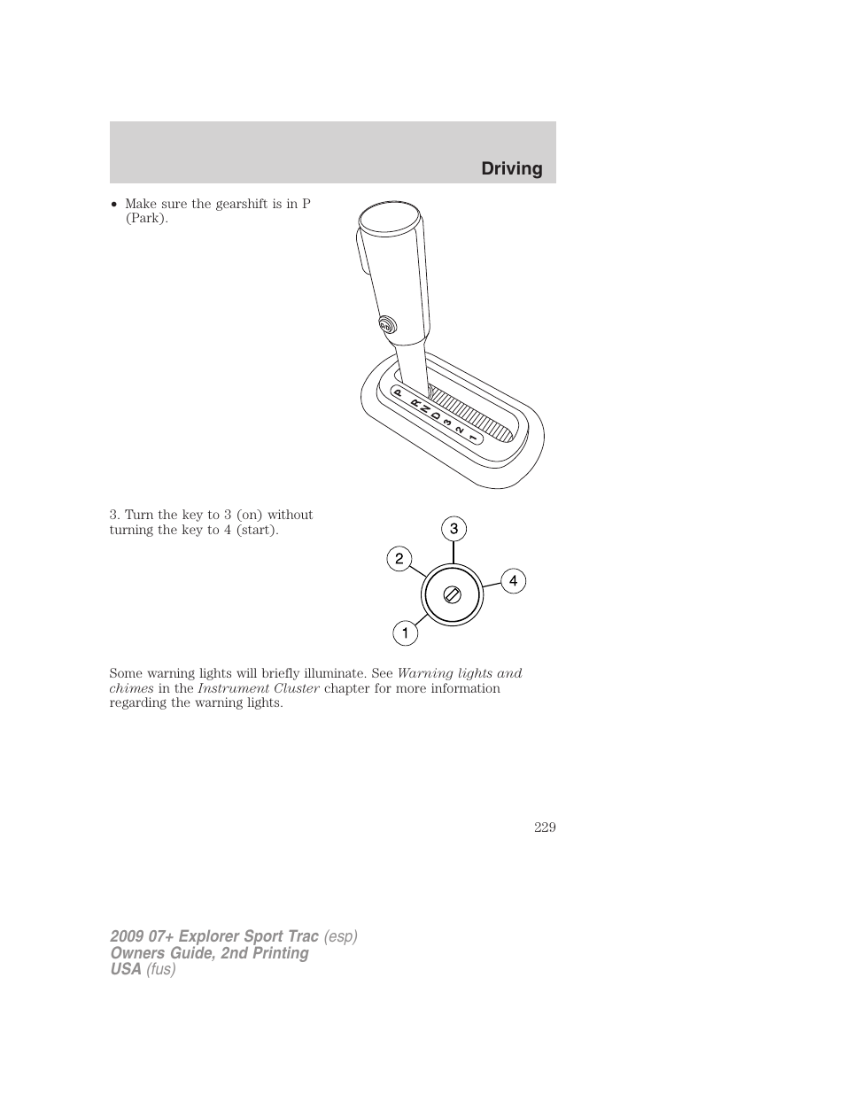 Driving | FORD 2009 Explorer Sport Trac v.2 User Manual | Page 229 / 351