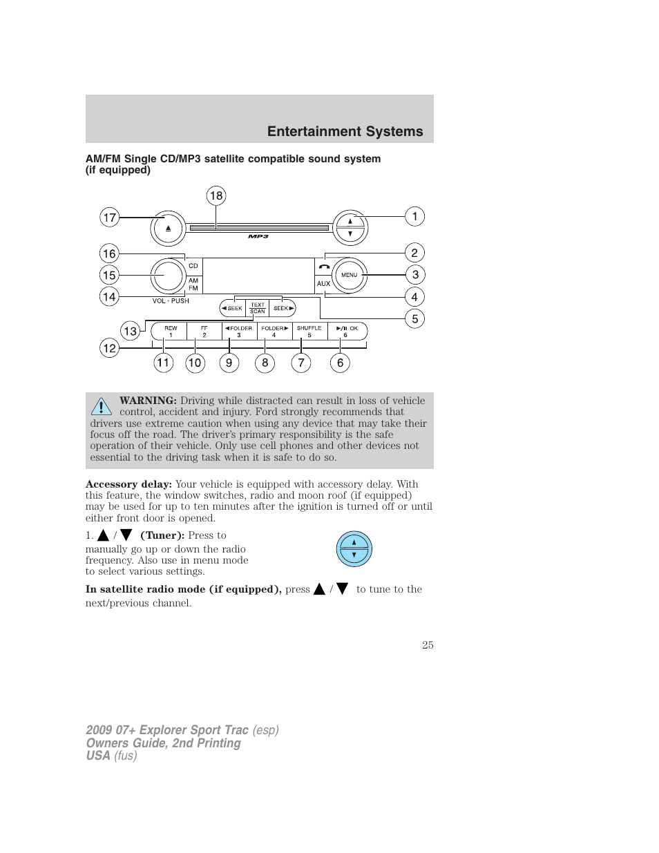 Am/fm stereo with cd, Entertainment systems | FORD 2009 Explorer Sport Trac v.2 User Manual | Page 25 / 351