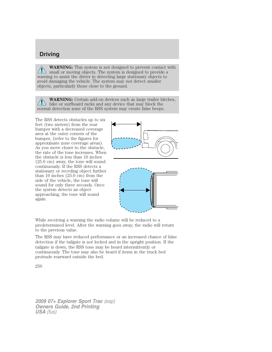 Driving | FORD 2009 Explorer Sport Trac v.2 User Manual | Page 250 / 351