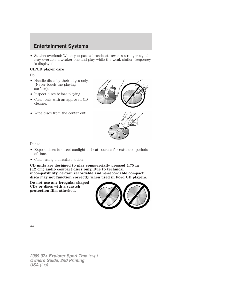 Entertainment systems | FORD 2009 Explorer Sport Trac v.2 User Manual | Page 44 / 351