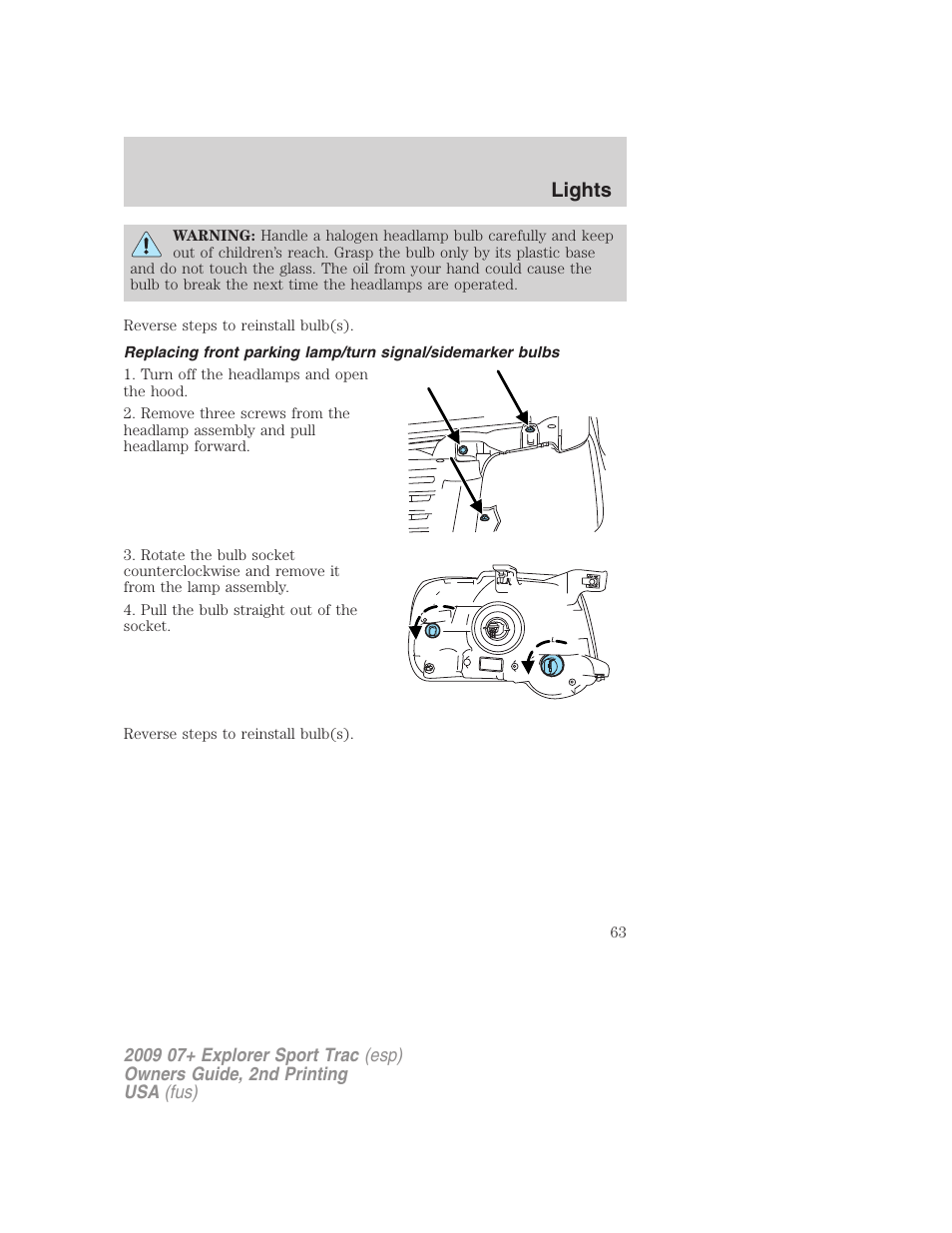 Lights | FORD 2009 Explorer Sport Trac v.2 User Manual | Page 63 / 351