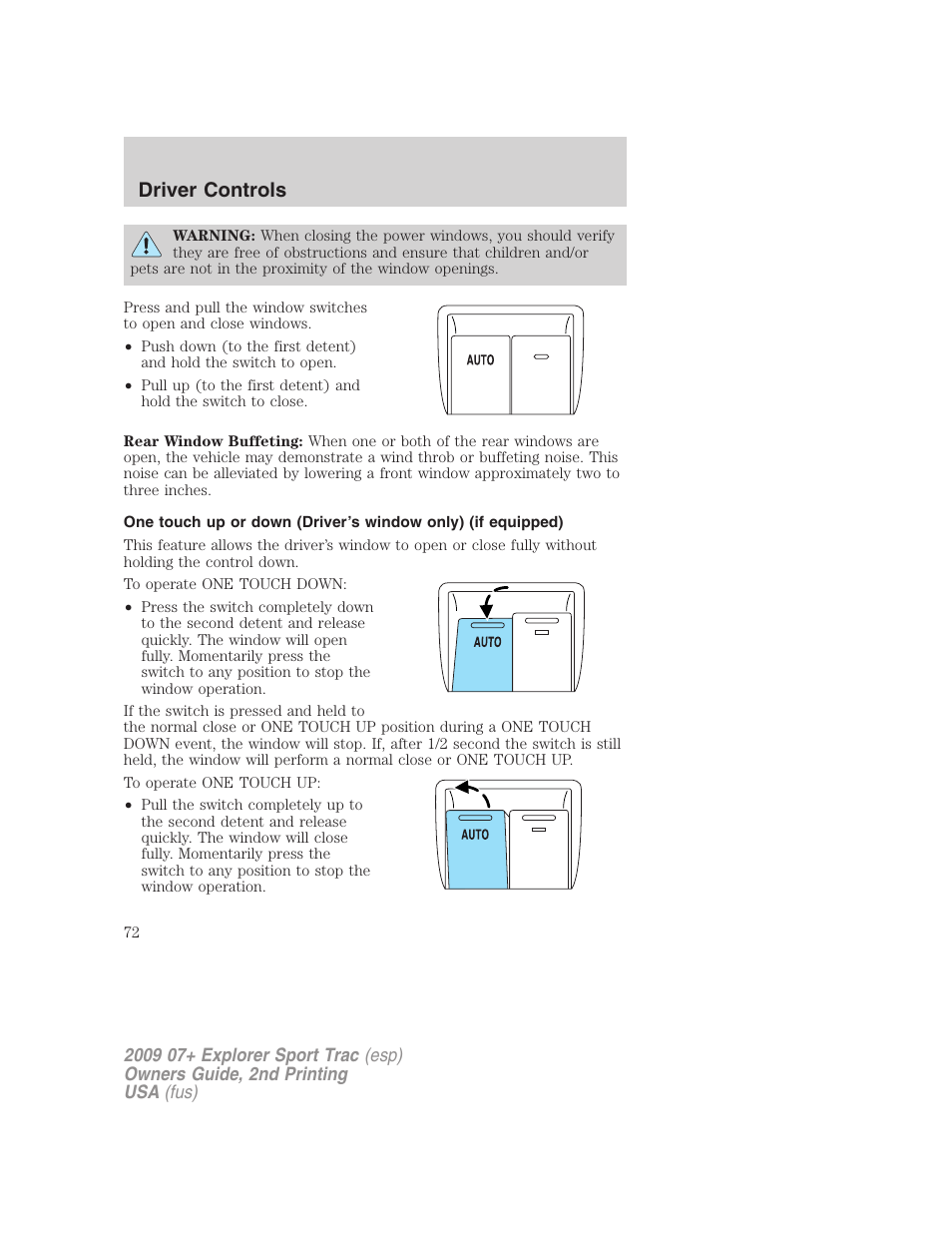 Driver controls | FORD 2009 Explorer Sport Trac v.2 User Manual | Page 72 / 351