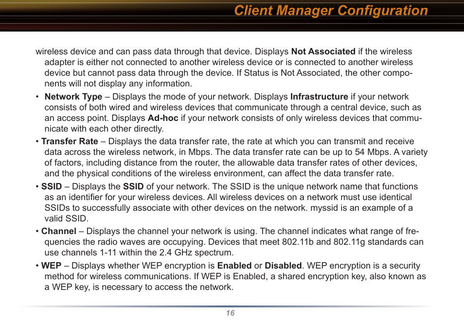 Client manager conﬁguration | Buffalo Technology Buffalo AirStation WLI-USB-KB11 User Manual | Page 16 / 45