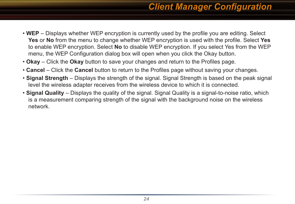 Client manager conﬁguration | Buffalo Technology Buffalo AirStation WLI-USB-KB11 User Manual | Page 24 / 45