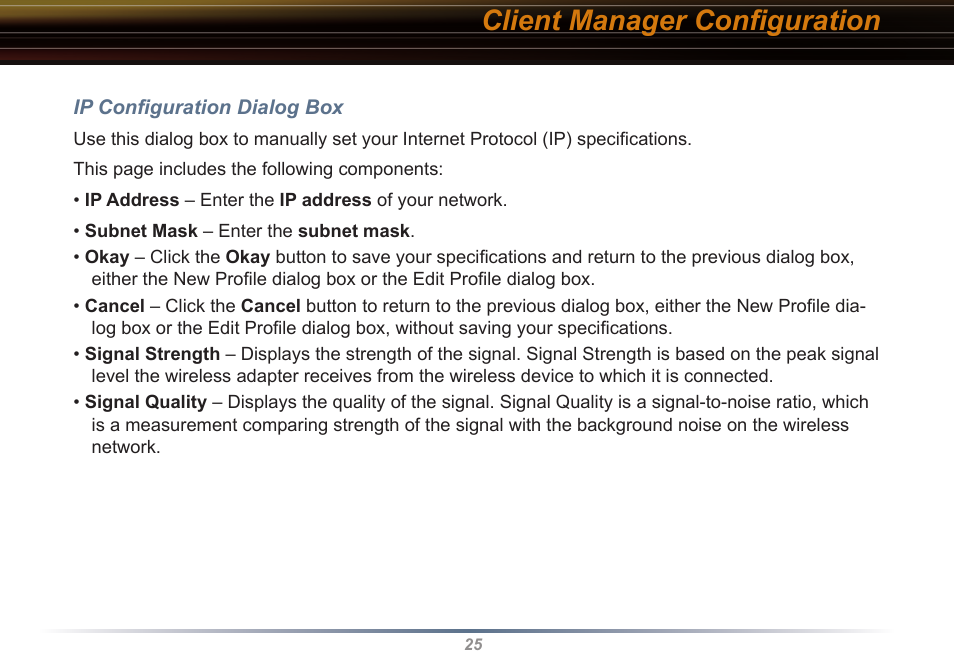 Client manager conﬁguration | Buffalo Technology Buffalo AirStation WLI-USB-KB11 User Manual | Page 25 / 45