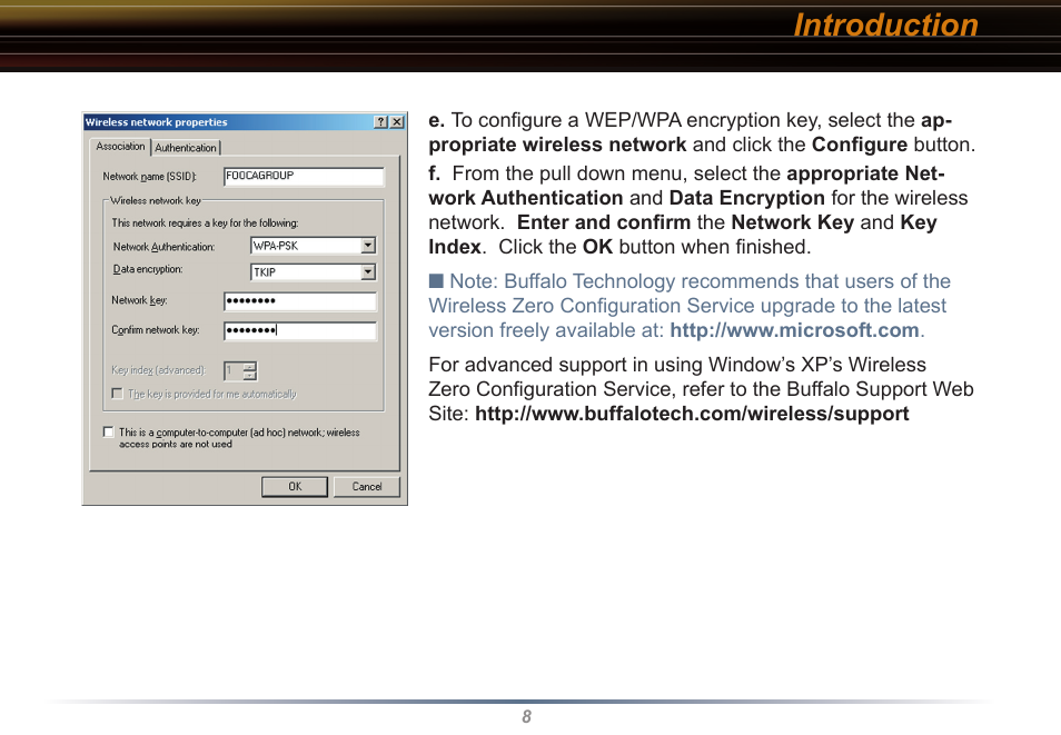 Introduction | Buffalo Technology Buffalo AirStation WLI-USB-KB11 User Manual | Page 8 / 45