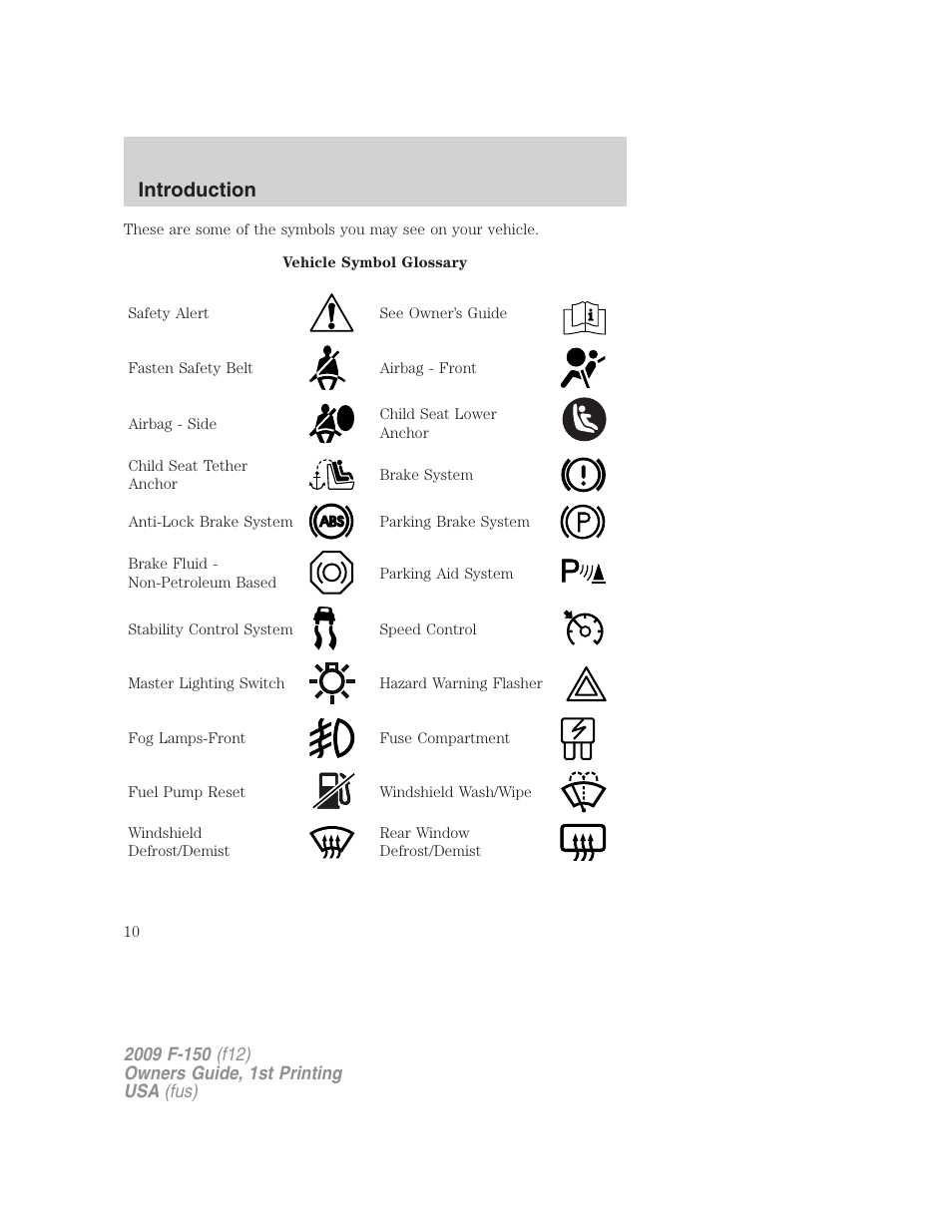 Introduction | FORD 2009 F-150 v.1 User Manual | Page 10 / 405