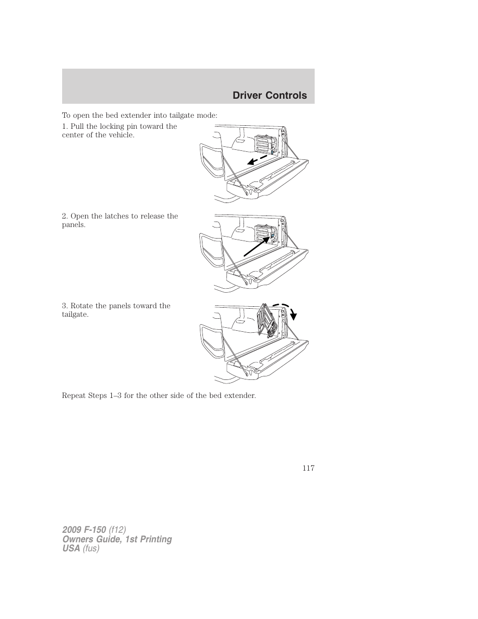 Driver controls | FORD 2009 F-150 v.1 User Manual | Page 117 / 405