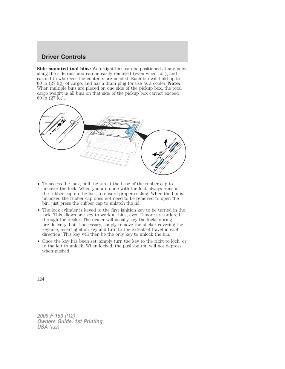 Driver controls | FORD 2009 F-150 v.1 User Manual | Page 124 / 405
