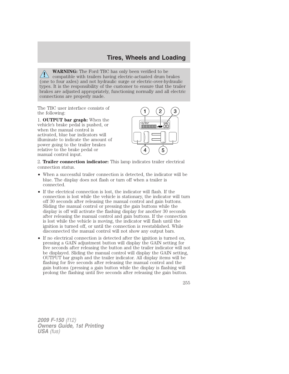 Tires, wheels and loading | FORD 2009 F-150 v.1 User Manual | Page 255 / 405