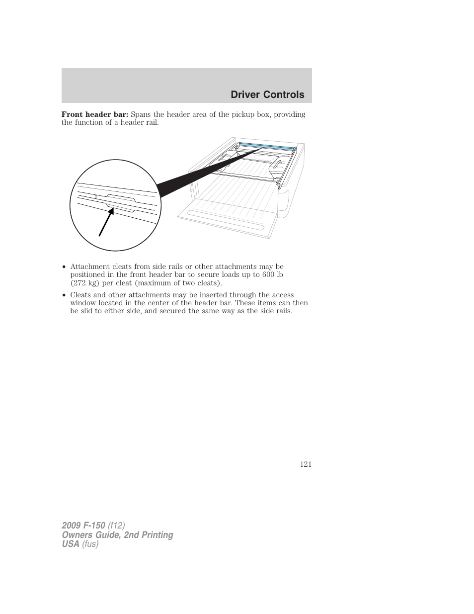 Driver controls | FORD 2009 F-150 v.2 User Manual | Page 121 / 409