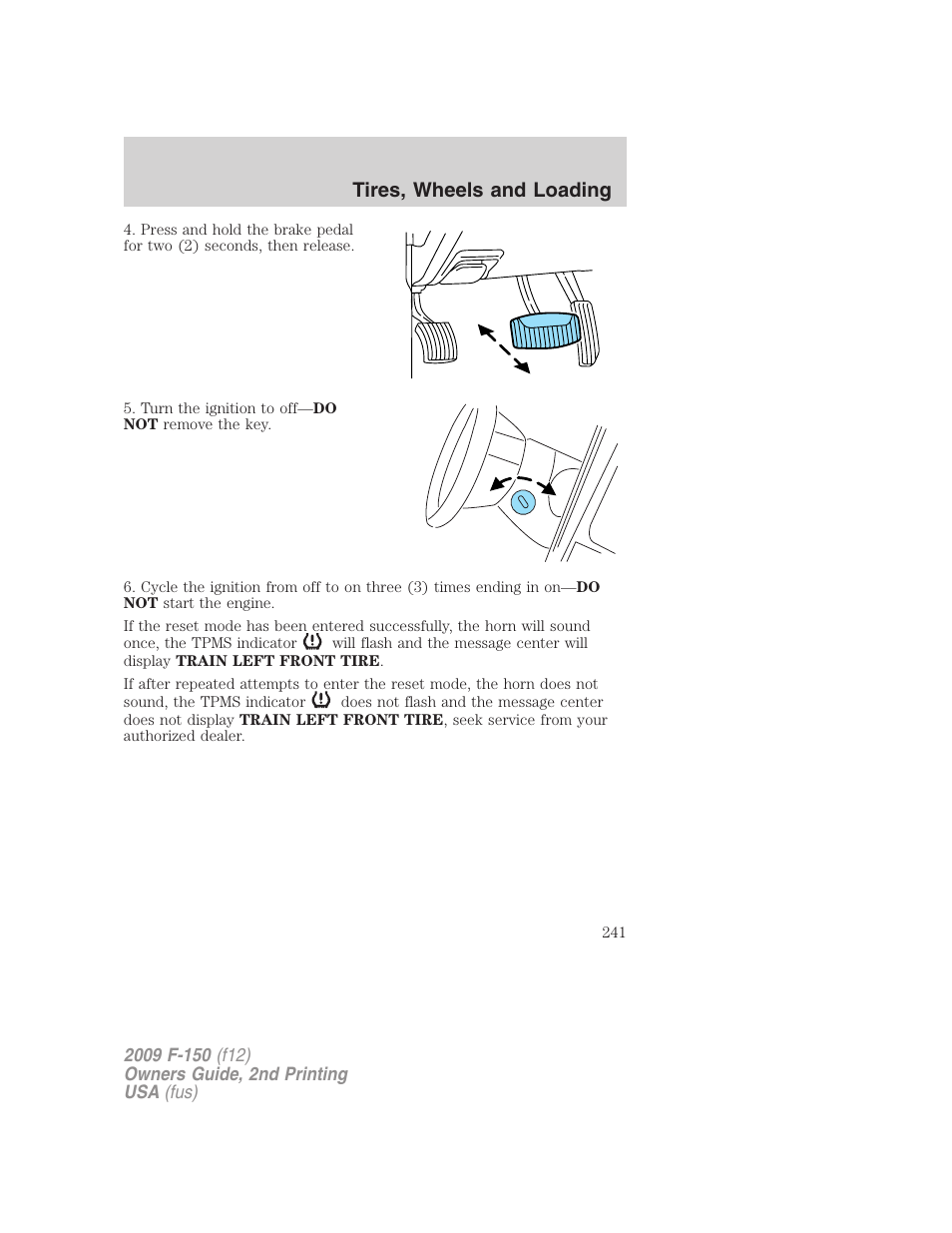 Tires, wheels and loading | FORD 2009 F-150 v.2 User Manual | Page 241 / 409