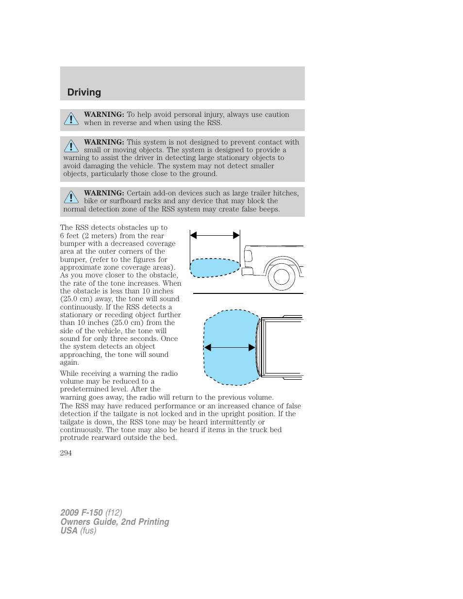 Driving | FORD 2009 F-150 v.2 User Manual | Page 294 / 409