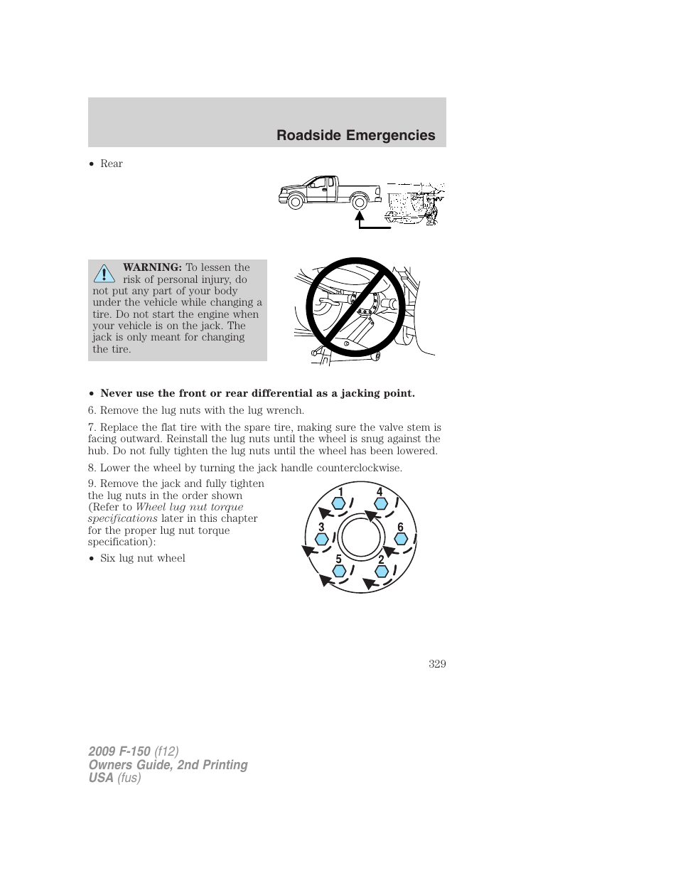 Roadside emergencies | FORD 2009 F-150 v.2 User Manual | Page 329 / 409
