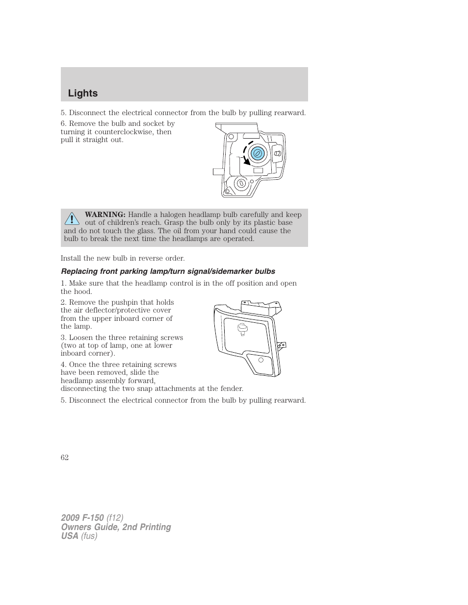 Lights | FORD 2009 F-150 v.2 User Manual | Page 62 / 409
