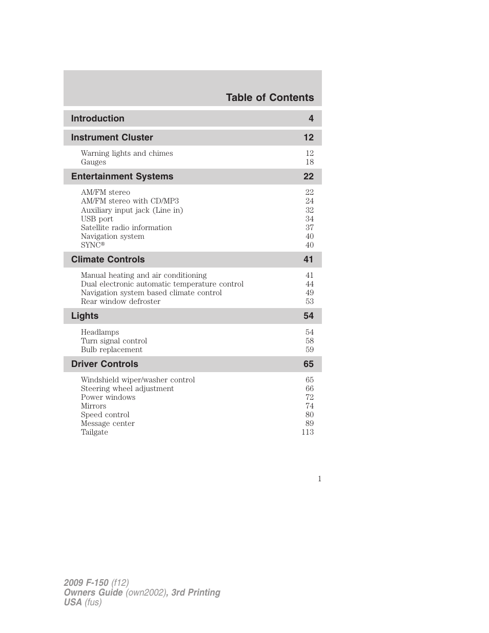 FORD 2009 F-150 v.3 User Manual | 409 pages