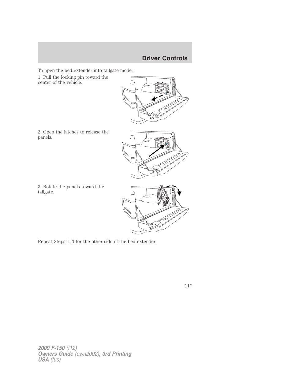 Driver controls | FORD 2009 F-150 v.3 User Manual | Page 117 / 409