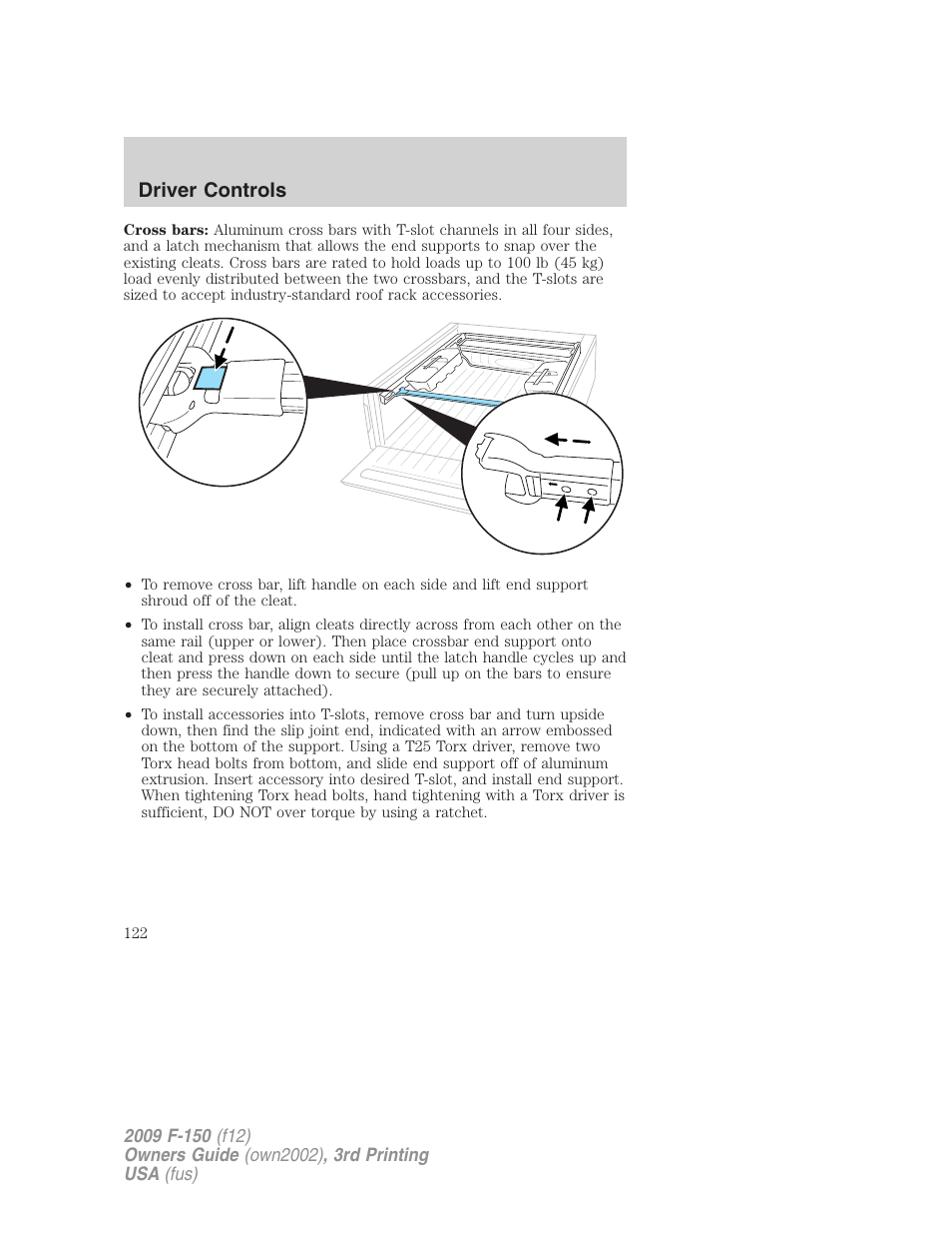 Driver controls | FORD 2009 F-150 v.3 User Manual | Page 122 / 409