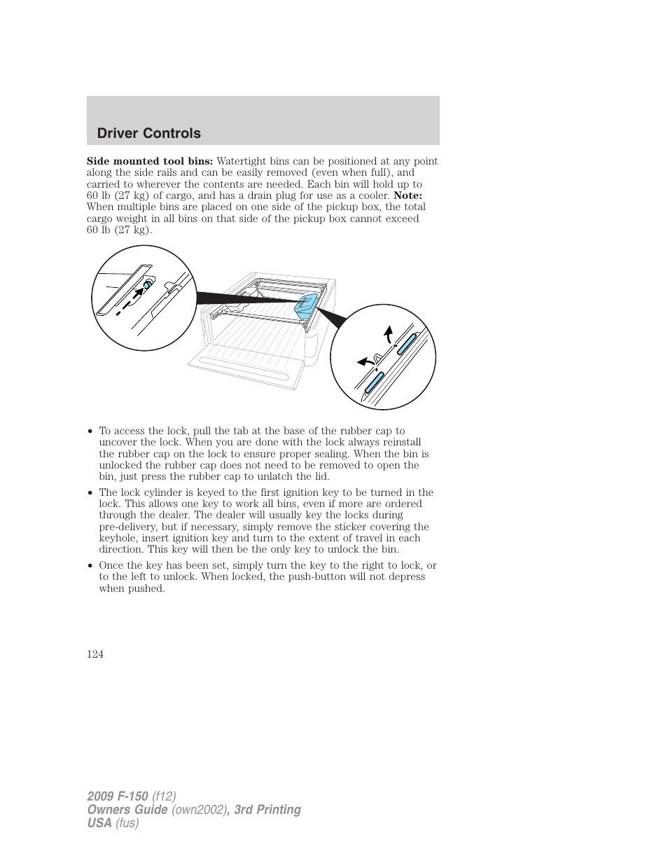 Driver controls | FORD 2009 F-150 v.3 User Manual | Page 124 / 409