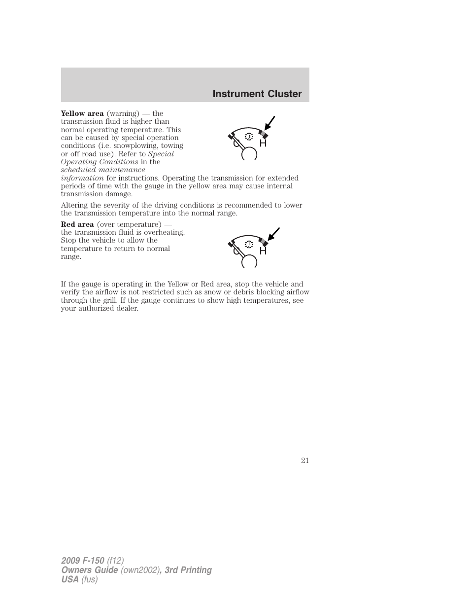 Instrument cluster | FORD 2009 F-150 v.3 User Manual | Page 21 / 409