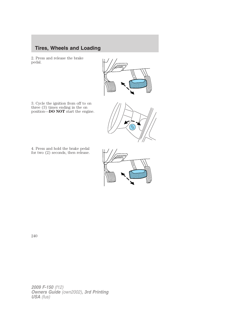 Tires, wheels and loading | FORD 2009 F-150 v.3 User Manual | Page 240 / 409