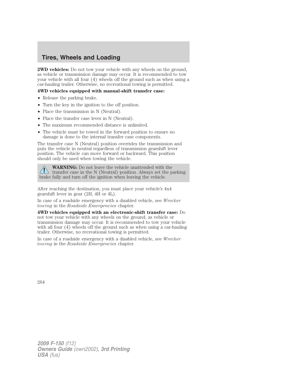 Tires, wheels and loading | FORD 2009 F-150 v.3 User Manual | Page 264 / 409