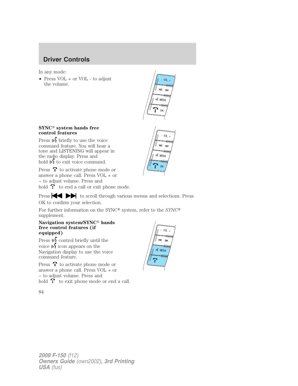 Driver controls | FORD 2009 F-150 v.3 User Manual | Page 84 / 409