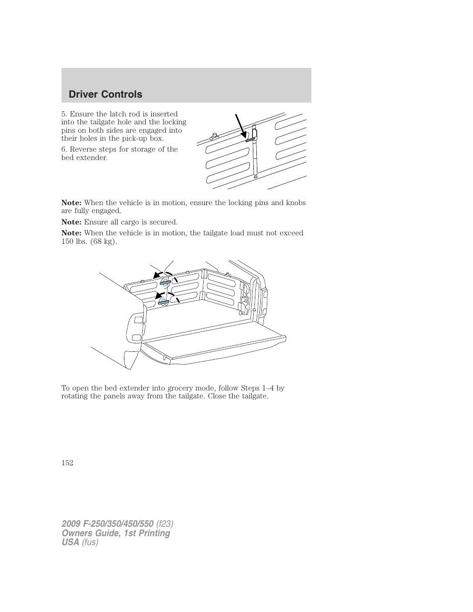 Driver controls | FORD 2009 F-550 v.1 User Manual | Page 152 / 418