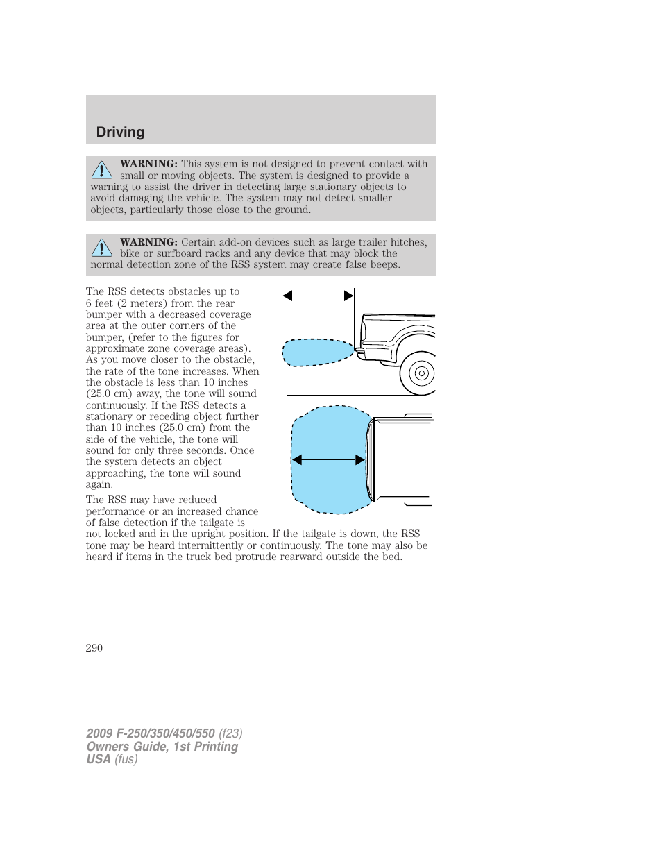 Driving | FORD 2009 F-550 v.1 User Manual | Page 290 / 418